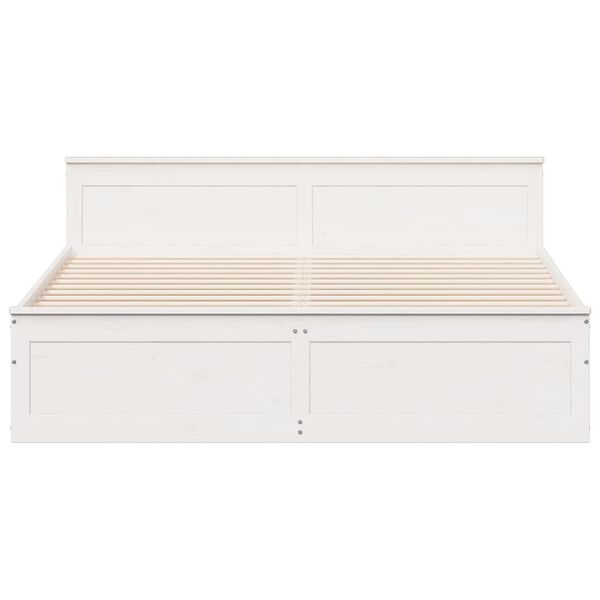 vidaXL Sengeramme uten madrass med hodegavl hvit 180x200cm heltre furu