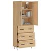 vidaXL Highboard sonoma eik 69,5x34x180 cm konstruert tre