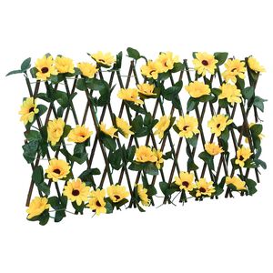vidaXL&nbsp;Utvidbart espalier med kunstig ef&oslash;y gul 180x20 cm