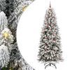 vidaXL Kunstig juletre med 300 LED Hvit 240 cm PVC, plast, st&aring;l og PE