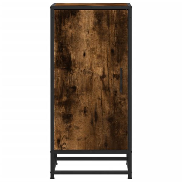 vidaXL Skjenk røkt eik 35,5x35x76 cm konstruert tre og metall