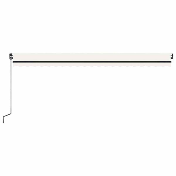 vidaXL Manuell uttrekkbar markise med LED 500x300 cm kremhvit