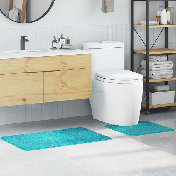 vidaXL Anti-skli baderomsmatte sett 2 pcs Turkis PP