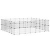 vidaXL Dyrebur 52 paneler med d&oslash;r svart 245x210x70 cm st&aring;l
