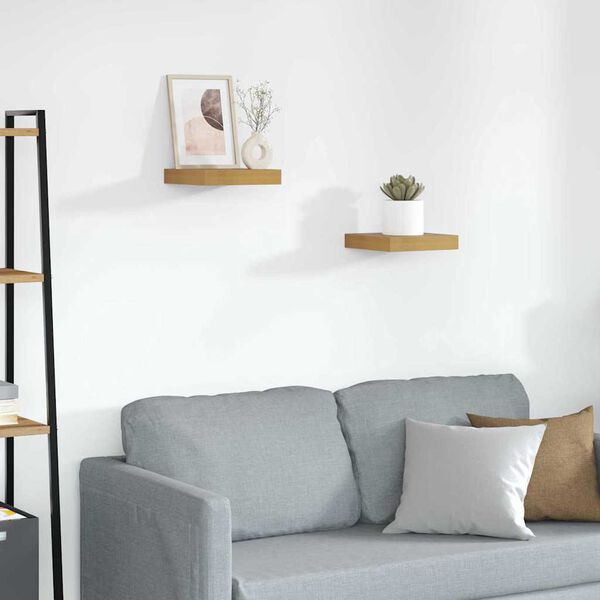 vidaXL Vegghylle 2 pcs Beige 23 x 23,5 x 4 cm Konstruert tre