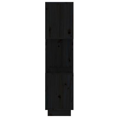 vidaXL Bokhylle/romdeler svart 51x25x101 cm heltre furu