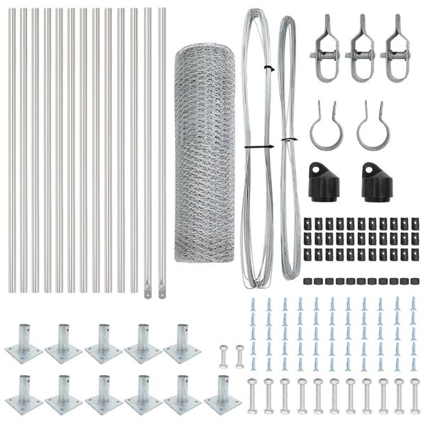 vidaXL Gjerdep&aring;le s&oslash;lv 25 x 0,4 m (13 mm mesh) St&aring;l