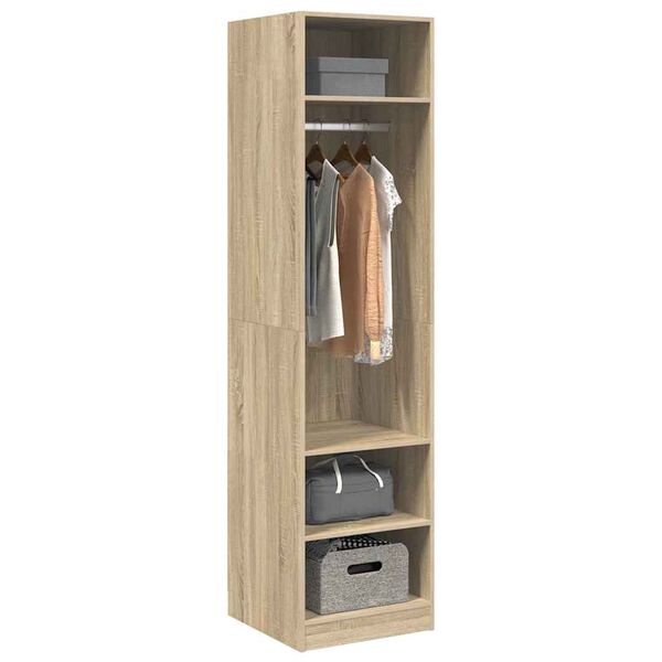 vidaXL Garderobe sonoma eik 50x50x200 cm konstruert tre