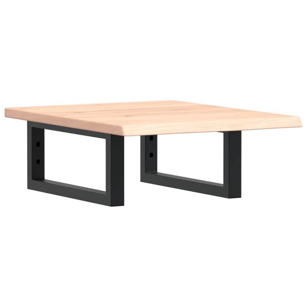 vidaXL Servanthylle veggmontert stål og heltre eik