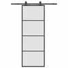 vidaXL Skyved&oslash;r med monteringssett svart 76x205 cm ESG-glass