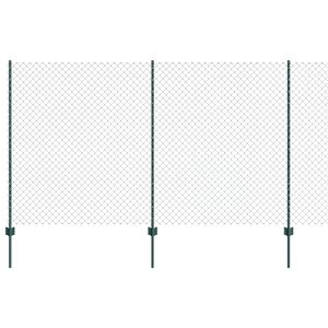vidaXL Kjettinggjerde med stolpe 10 x 1,4 m PVC-belagt st&aring;l Gr&oslash;nn Mesh