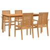 vidaXL Hagespisegruppe 5 deler heltre teak