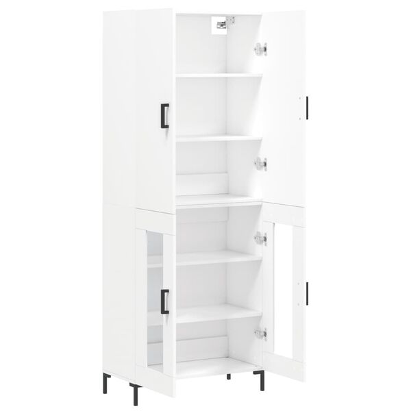 vidaXL Highboard hvit 69,5x34x180 cm konstruert tre