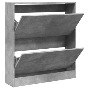 vidaXL Skohylle betonggr&aring; 80x21x87,5 cm konstruert tre