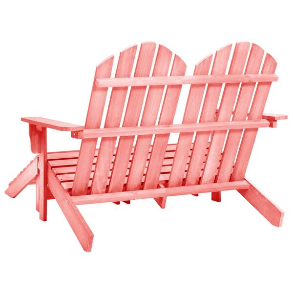 vidaXL Adirondack hagestol og ottoman 2-seters heltre rosa