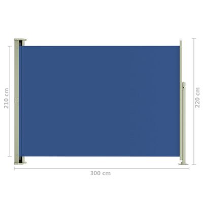 vidaXL Uttrekkbar sidemarkise 220x300 cm blå