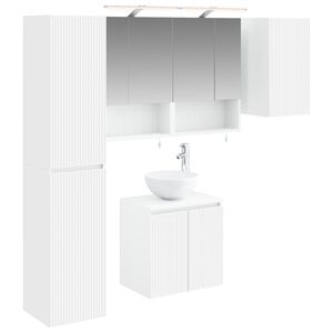 vidaXL Baderomsskapsett 5 pcs Hvit 50 x 14,5 x 70 cm Konstruert tre