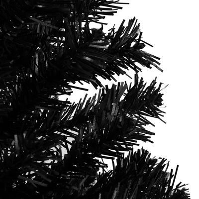 vidaXL Forhåndsbelyst kunstig juletre med stativ svart 120 cm PVC
