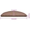 vidaXL Trappematter 30 stk 56x17x3 cm brune halvrund