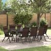 vidaXL Hage Spisegruppe 9 pcs Brun Poly rattan