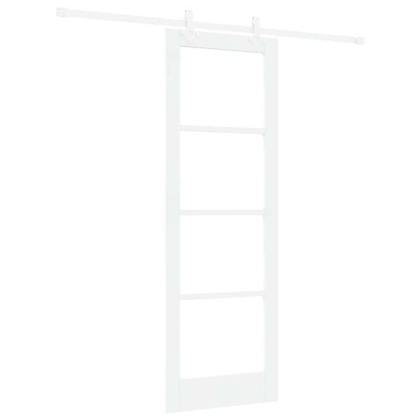 vidaXL Skyved&oslash;r Hvit 73,5 x 211 cm Massivt furutre og glass