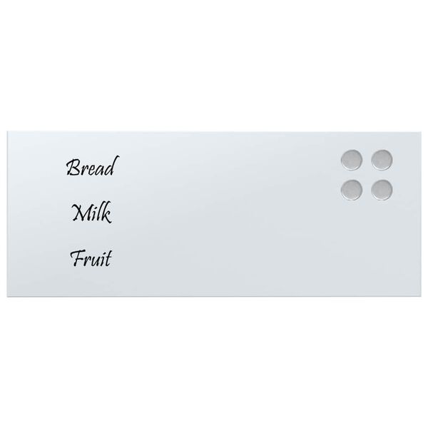 vidaXL Veggmontert magnettavle hvit 50x20 cm herdet glass