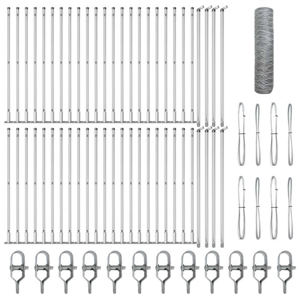 vidaXL Gjerdep&aring;le s&oslash;lv 100 x 0,5 m (50 mm mesh) St&aring;l