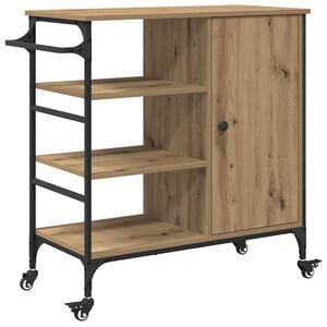 vidaXL Kj&oslash;kkenvogn Artisan Eik 87,5 x 39 x 84,5 cm Konstruert tre