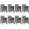 vidaXL Hage Spisegruppe 9 pcs Hvit Polt rattan
