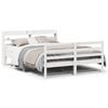 vidaXL Sengeramme med hodegavl hvit 140x200 cm heltre furu