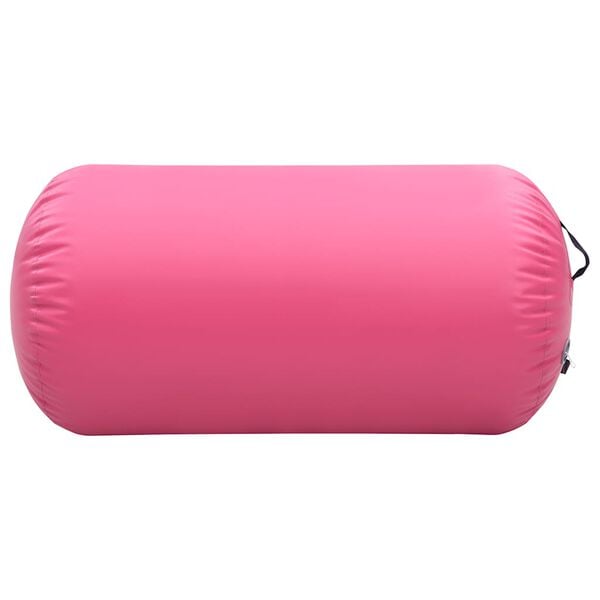vidaXL Oppbl&aring;sbar gymnastikkrull med pumpe 120x75 cm PVC rosa