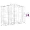vidaXL Gabionkurver buede 30 stk 200x50x140/160 cm galvanisert jern