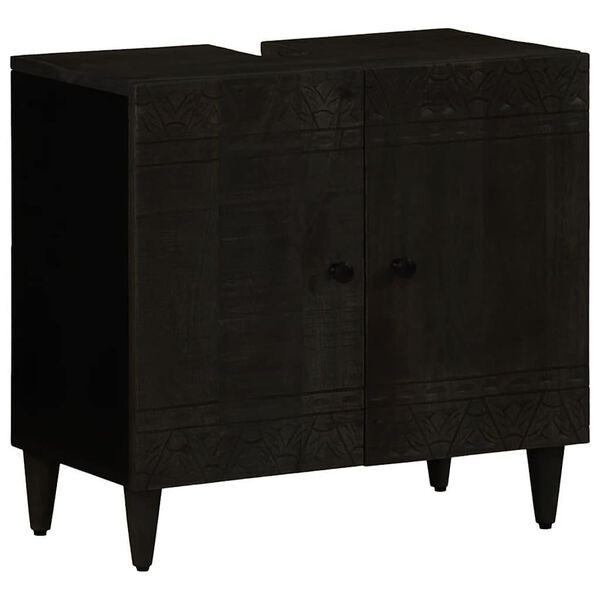 vidaXL Baderomsskapsett 2 deler heltre mango