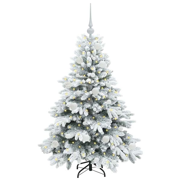 vidaXL Kunstig juletre med 150 LED med stativ Hvit 120 cm PE og PVC