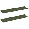 vidaXL Flytende hylle 2 pcs Olivengr&oslash;nn 80 x 18 x 2,5 cm St&aring;l
