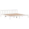 vidaXL Sengeramme med madrass hvit 200x200 cm heltre furu