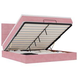 vidaXL Ottoman sengeramme med madrasser rosa 180x200cm fl&oslash;yel