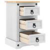 vidaXL Nattbord med skuff Corona Hvit 35 x 32,5 x 58 cm Massiv furu