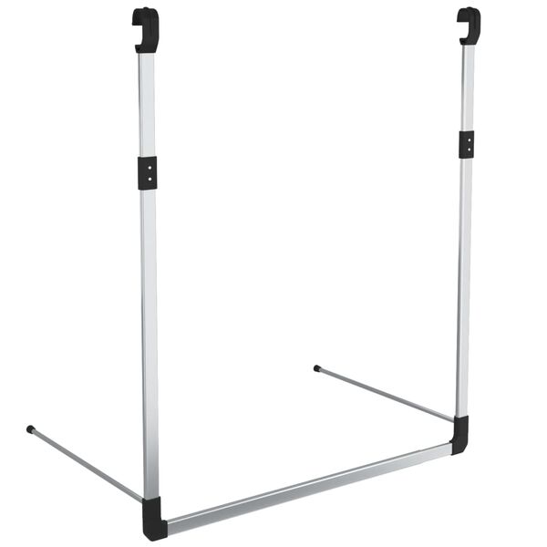 vidaXL Teleskopisk hengende garderobestang s&oslash;lv