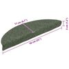 vidaXL Trappematter selvklebende 15 stk 56x17x3 cm grønne halvrund