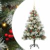 vidaXL Kunstig juletre Gr&oslash;nn og hvit 120 cm PVC og Metall og Plast