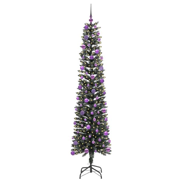 vidaXL Kunstig juletre med 300 LED gr&oslash;nn 240 cm PVC og plast og st&aring;l