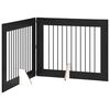 vidaXL Foldbar hundegitter med stativer 2 stk. Svart eik 200,5 cm
