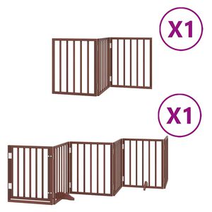 vidaXL Hundeport sammenleggbar 9 paneler brun 450 cm poppeltre