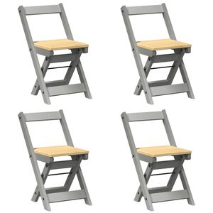 vidaXL Klappstoler 4 stk "Corona" Gr&aring; heltre furu