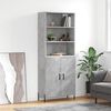 vidaXL Highboard betonggr&aring; 69,5x34x180 cm konstruert tre