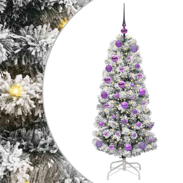 vidaXL Kunstig sammensatt juletre med 150 LED Gr&oslash;nn og hvit 120 cm
