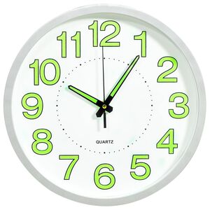 vidaXL Lysende veggklokke hvit 30 cm