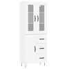 vidaXL Highboard hvit 69,5x34x180 cm konstruert tre
