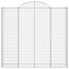 vidaXL Gabionkurver buede 3 stk 200x30x180/200 cm galvanisert jern